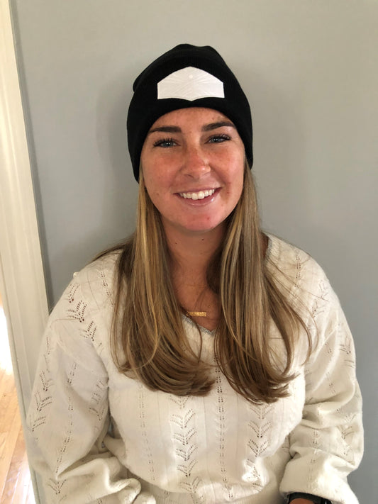 Knit Cap, white Logo