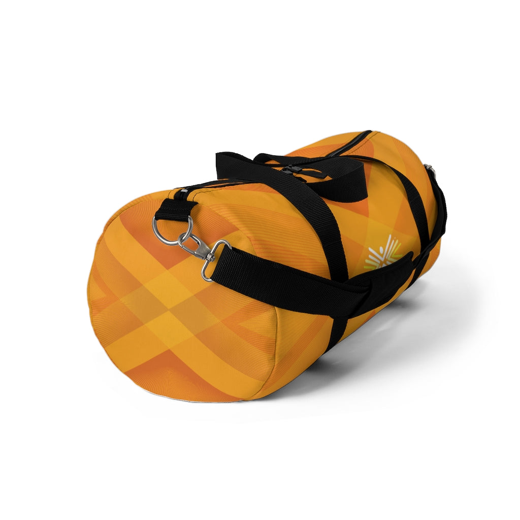 Hot Brass Graphic Duffel Bag – "Burn Bright"