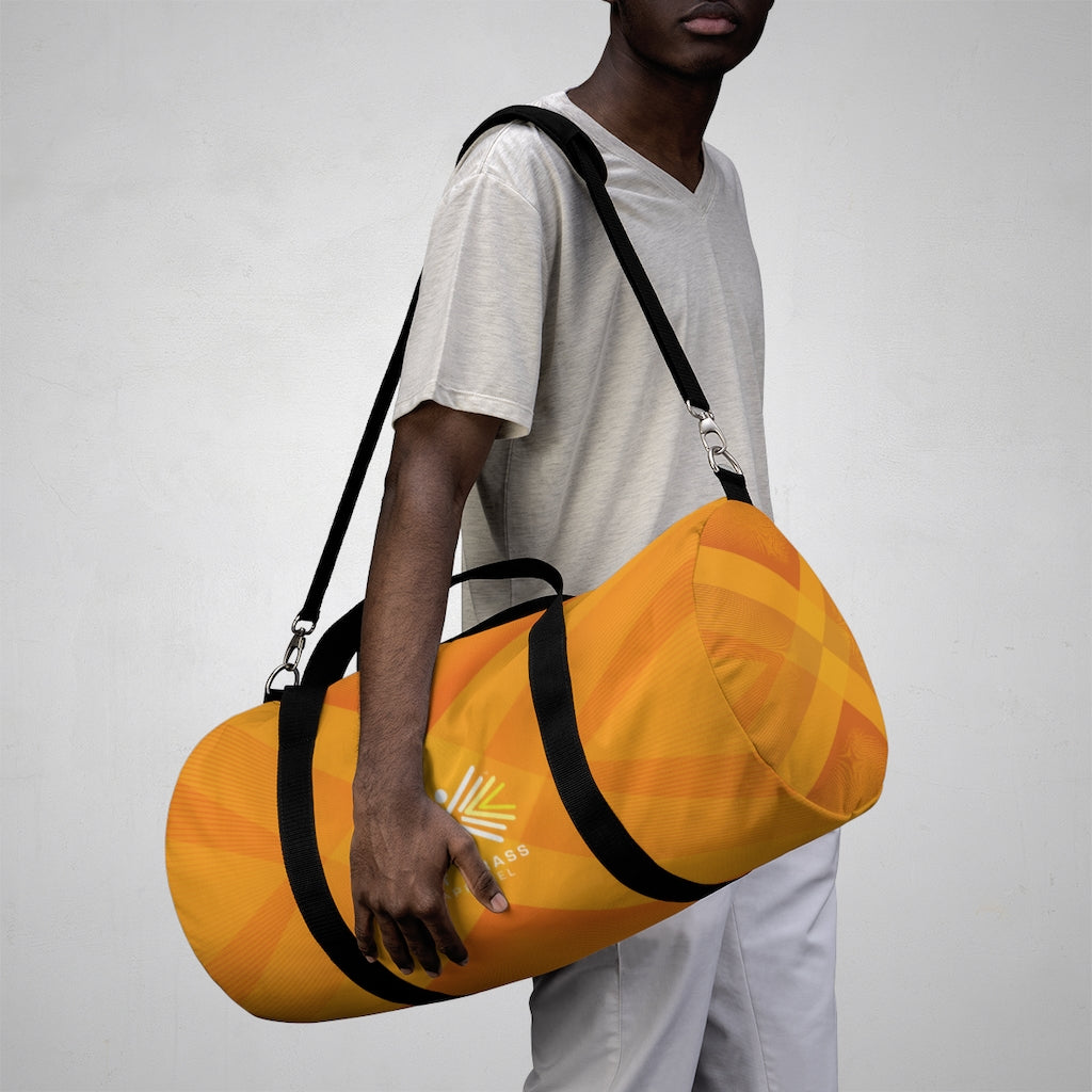 Hot Brass Graphic Duffel Bag – "Burn Bright"