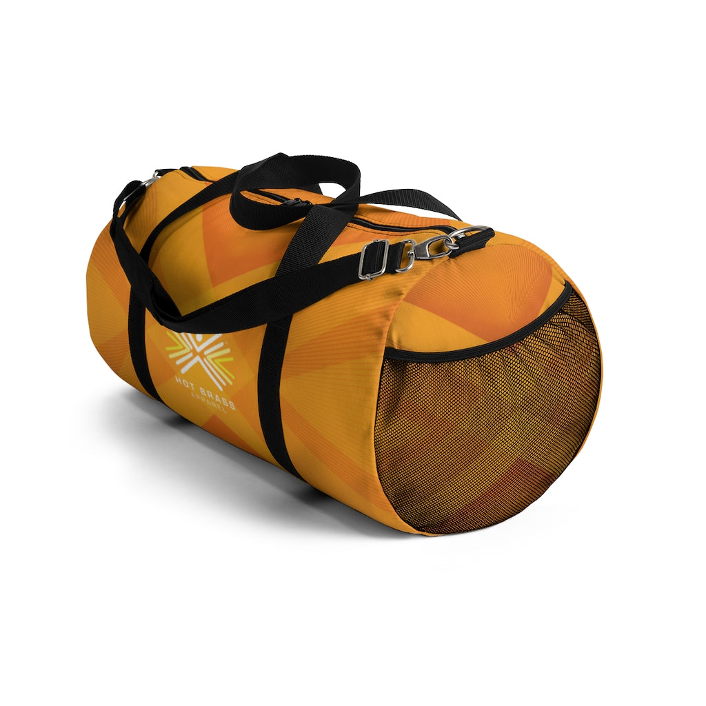 Hot Brass Graphic Duffel Bag – "Burn Bright"